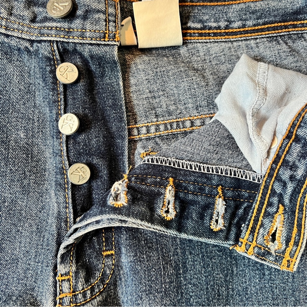 Vintage Calvin Klein Wide Leg Jeans with High-Waisted Fit - Picture 9 of 15